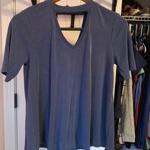Blue V cut collared Tunic